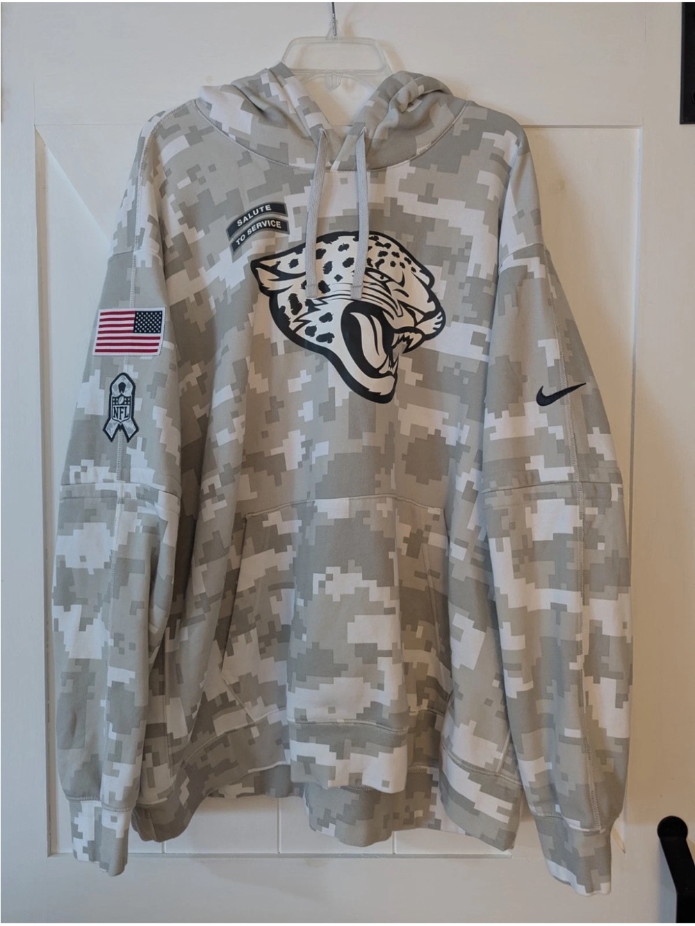 Nike Men’s Jacksonville Jaguars Camo Pullover Hoodie - Gray & White